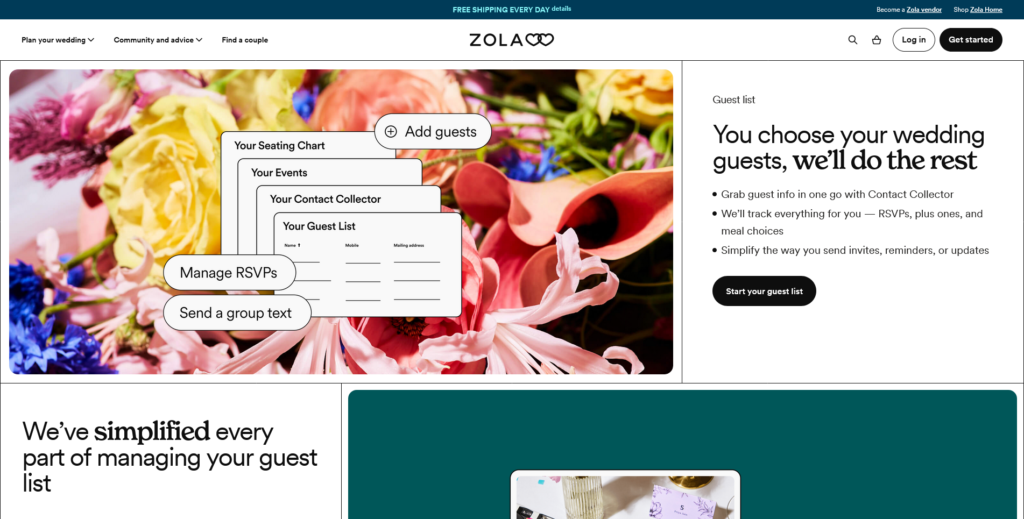Zola RSVP Online a leading wedding planning platform, offers an intuitive and efficient guest list management tool called Zola RSVP